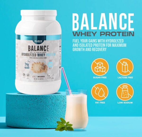 Hydrolyzed Whey Protein byMarceFitness Unflavored 2 Pound - Image 2
