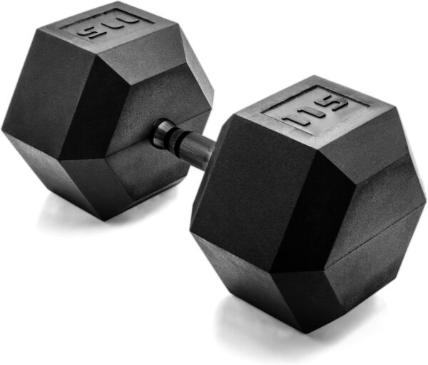 Cap Barbell 115 LB Coated Hex Dumbbell Weight with Black Handle