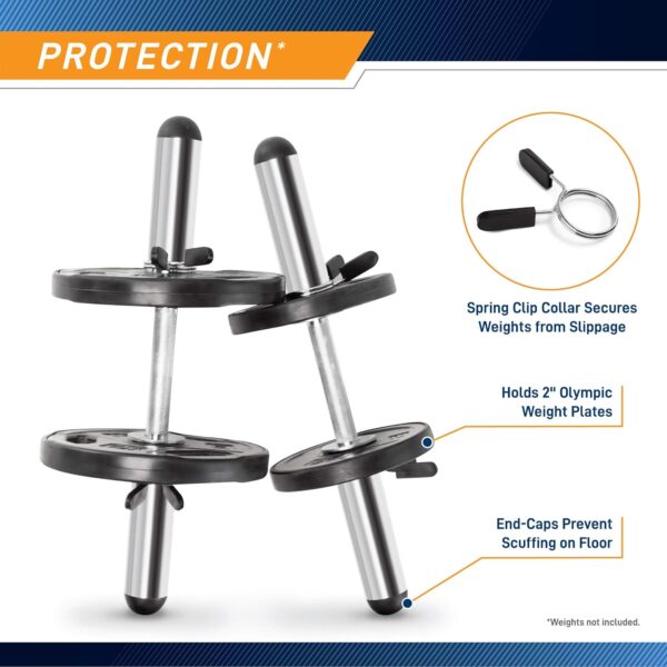 Marcy Hollow Curl Bar and Dumbbell Handle Set with Spring Collars - Image 5