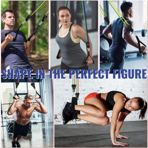 Aihoye Resistance Bands for Working Out Exercise Bands Resistance Bands Set Fitness Bands Stretch Bands for Exercise Band Workout Bands Resistance Band Door Anchors Work Out Bands for Exercise - Image 6