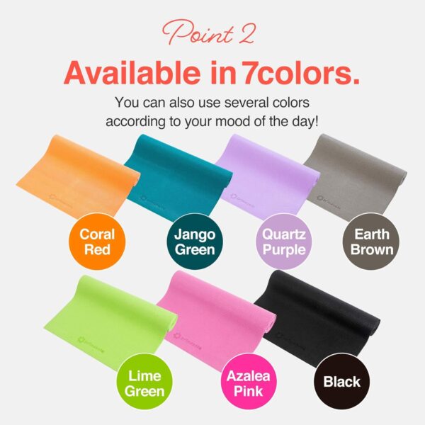 Yoga Mat with Carry Strap for Yoga Pilates Fitness and Floor Workout at Home and Gym Non-slip 9 colors - Image 3