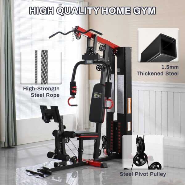 Home Gym, Workout Equipment with Leg Press, Exercise Equipment for Home with Pulley System, Home Gym Equipment for Full Body Strength Training, Preacher Curl and Leg - Image 3