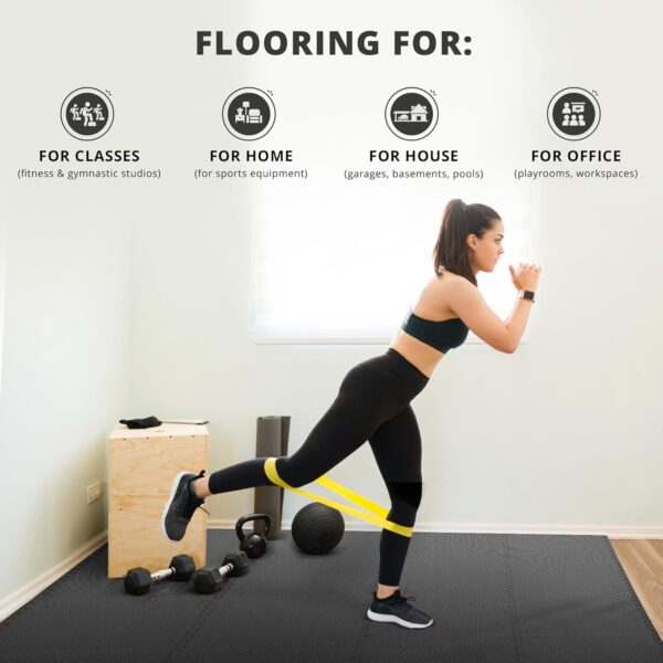 Gym Flooring Set - Interlocking EVA Soft Foam Floor Mat, 18 Pieces Puzzle Rubber Tiles Protective Ground Surface Protection, Play Workout Exercise Mats Underlay Matting Sports Pool Home Fitness Garage - Image 7