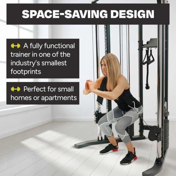 Inspire Fitness FTX Functional Trainer - Compact at Home Workout Machine with Accessories - Space Saving Design - Home Gym Cable Machine and Two 165 lb Weight Stacks - Image 4