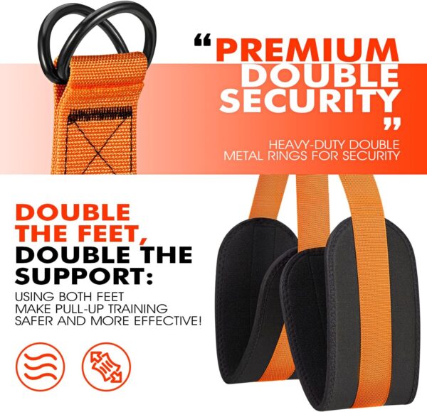 Pull Up Assistance Bands, Heavy Duty Resistance Band for Pull Up Bar, Adjustable Weight/Size with Fabric Feet/Knee Rest, Bands for Pull Up Assist for Strength Training, Patented Pull Up Assist Band - Image 7