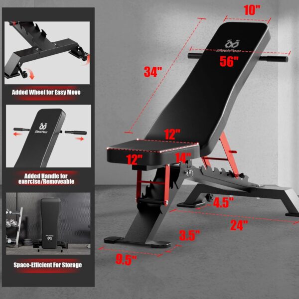 Weight Benches for Home Gym - 1300lb Capacity Heavy Duty Adjustable Foldable Workout Bench Press for Exercises Incline Flat Decline Sit-Ups - Image 7