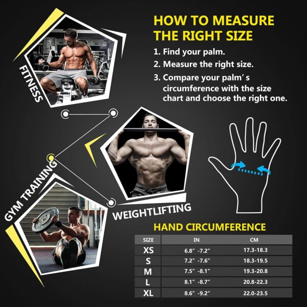 ihuan Ventilated Weight Lifting Gym Workout Gloves with Wrist Wrap Support for Men & Women, Full Palm Protection, for Weightlifting, Training, Fitness, Hanging, Pull ups - Image 7
