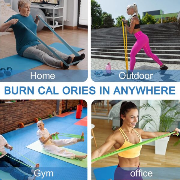 Professional 5 Pcs Long Resistance Bands and 5 Pcs Loop Bands. Latex-Free, Work Out Bands, Stretch Bands for Working Out Women or Men, Exercise Bands Set for Physical Therapy - Image 7