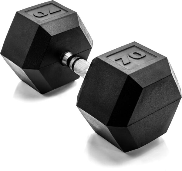 CAP Barbell 70 LB Coated Hex Dumbbell Weight, New Edition (SDRIS-70)