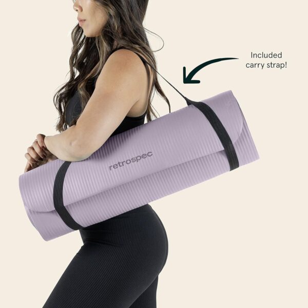 Retrospec Solana Yoga Mat 1/2" Thick w/Nylon Strap for Men & Women - Non Slip Exercise Mat for Yoga, Pilates, Stretching, Floor & Fitness Workouts - Image 7