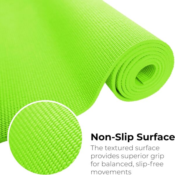 Hello Fit 10-Pack Yoga Mat, 68" x 24" Non Slip Exercise Mat, 4mm Thick Gym Mat for Fitness and Stretching, Bulk Non Toxic Yoga Mats for Schools and Studios - Image 3