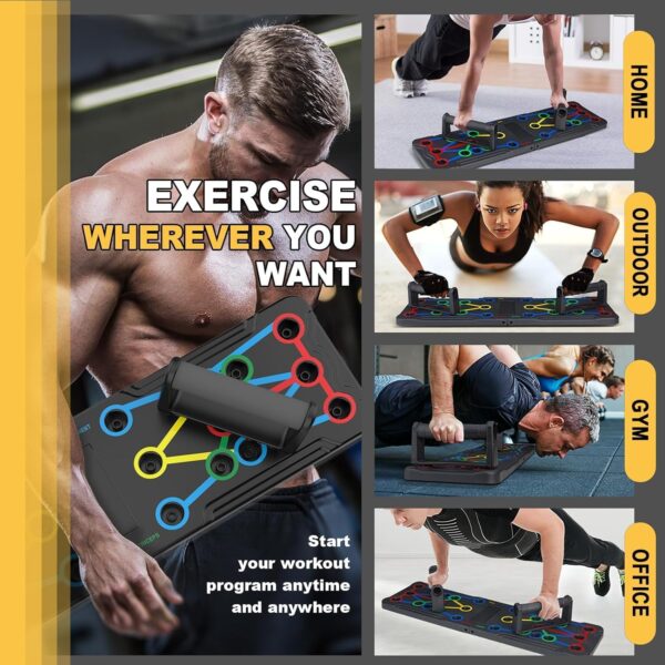 Solid Push Up Board Home Workout Equipment Multi-Functional Pushup Stands System Fitness Floor Chest Muscle Exercise Professional Equipment Burn Fat Strength Training Arm Men & Women Weights , Best Choice for Daily Gifts - Image 8