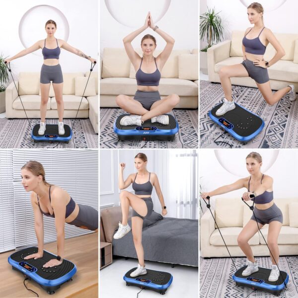 AXV Vibration Plate Fitness Platform Exercise Machine Vibrating Lymphatic Drainage Shaking Full Body Shaker Workout Vibrate Stand Shake Board Sport Gym for Weight Loss Fat Burner for Women Men - Image 8