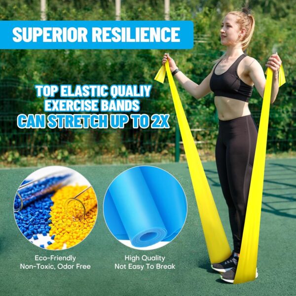 Resistance Bands, Professional Exercise Bands, Physical Therapy Bands for Strength Training, Yoga, Pilates, Stretching, Recovery, Stretch Elastic Band for Working Out, Workout Bands for Home Gym - Image 2