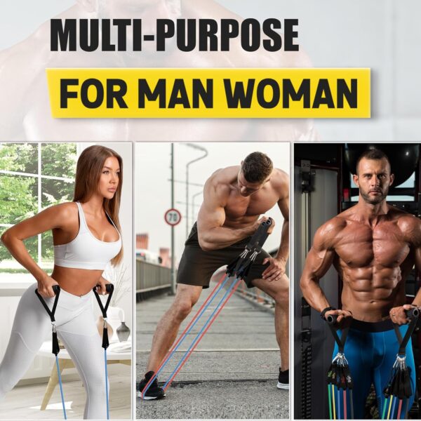 Resistance Bands, Resistance Band Set, Workout Bands, Exercise Bands for Men and Women, Exercise Bands with Door Anchor, Handles, Legs Ankle Straps for Muscle Training, Physical Therapy, Shape Body - Image 7