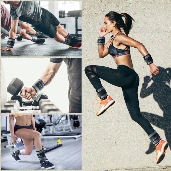 Sportneer Adjustable Ankle Wrist Weights for Men Women Kids, Adjustable Leg & Cuff Weight Straps for Fitness, Walking, Running, Aerobics, Yoga, Gym | 2 lbs for Each Ankle, 1 Pair Total Weight 4 lbs - Image 7