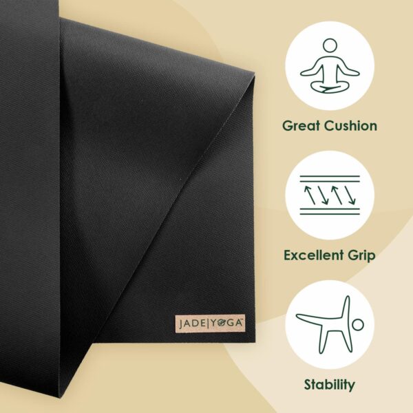 JadeYoga Harmony Yoga Mat - Durable & Thick Gym Fitness Mat, Non-Slip Natural Rubber Yoga Mat - Home Exercise & Stretching Mat, Workout Mat - Yoga, Pilates & Meditation for Women & Men - Image 2