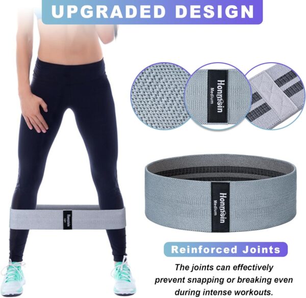 Resistance Bands for Working Out, 3 Levels Exercise Bands Workout Bands Set for Women Men, Hip Legs Booty Bands for Home Fitness, Gym, Yoga, Pilates - Image 4