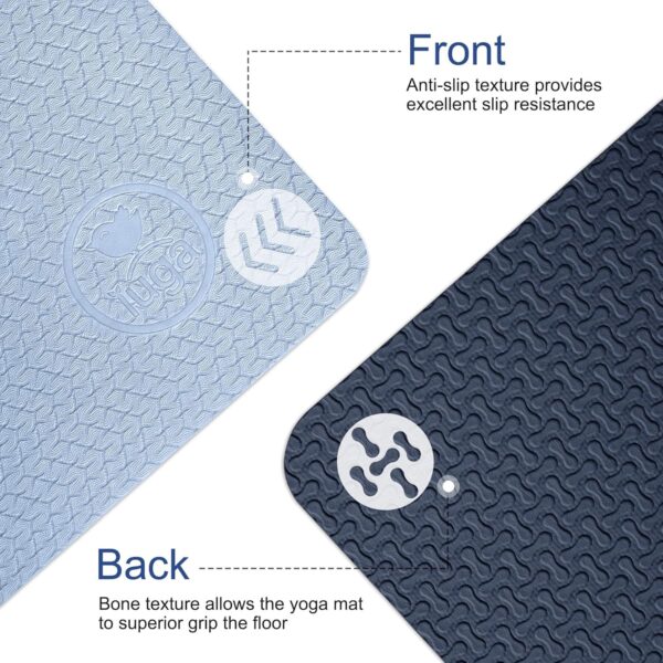 IUGA Yoga Mat Non Slip Anti-tear Yoga Mats Eco Friendly Hot Yoga Mat Thick Workout & Exercise Mat for Yoga, Pilates and Fitness (72"x 24"x 6mm) - Image 3