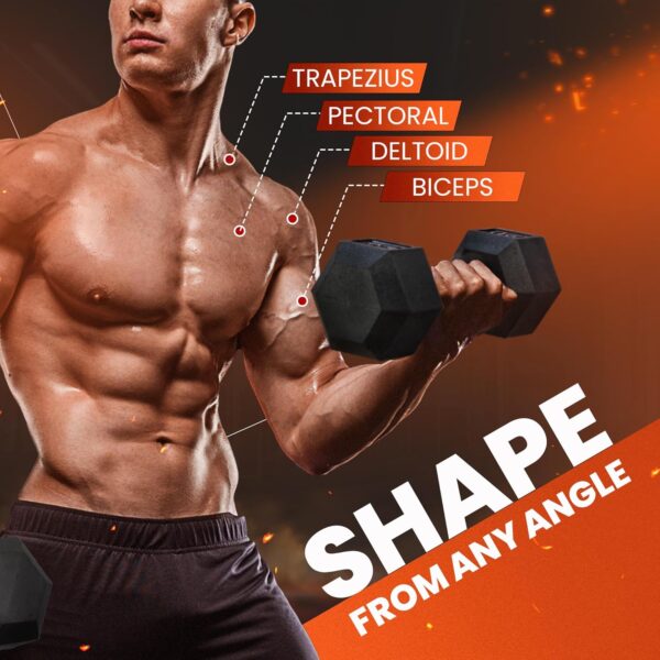 Yes4All Chrome Grip Encased Hex Dumbbells – Hand Weights With Anti-Slip 10-30 LBS Pair - Image 4
