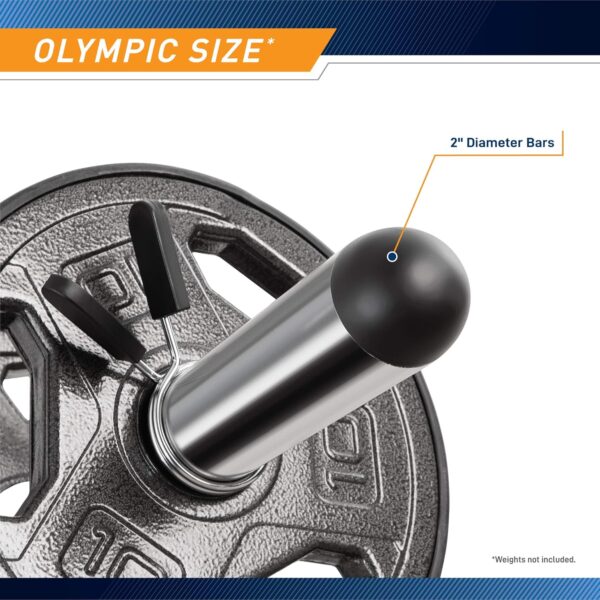 Marcy Hollow Curl Bar and Dumbbell Handle Set with Spring Collars - Image 3