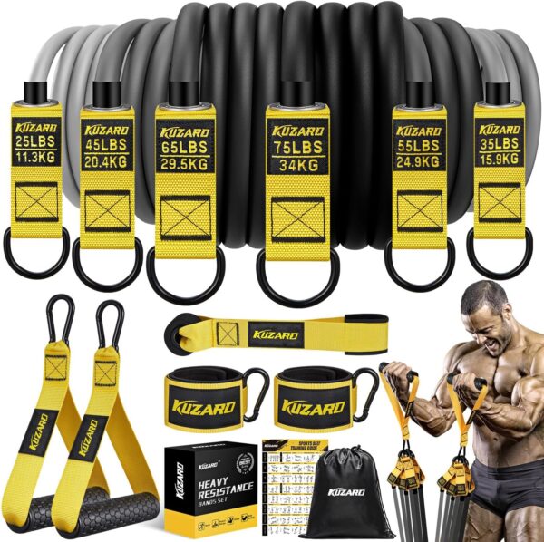 Resistance Bands for Working Out, 300lbs 360lbs Heavy Exercise Bands with Handles, Workout Bands for Men, Weight Bands Set for Muscle Training, Strength, Slim, Yoga, Home Gym Equipment
