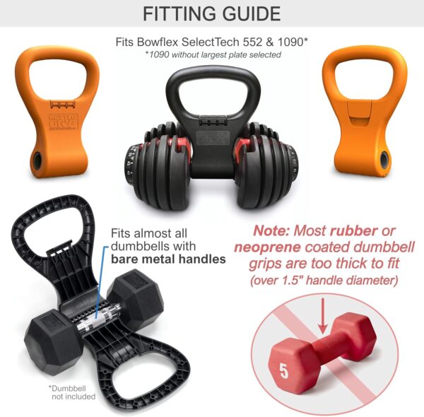 KETTLE GRYP - The Original - As Seen on SHARK TANK! Converts Your Dumbbells Into Kettlebells - Made in the USA - Dumbbell Grip Handle - Image 3