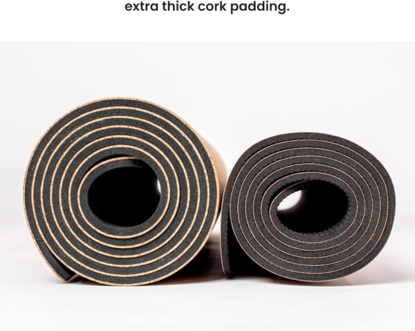 Luxury Cork Yoga Mat - Non Slip, Extra Thick Grip. Thicker, Longer, and Wider for More Comfort and Support. Tough Enough For Hot Yoga. Natural, Non Toxic, and Eco Friendly. Optional Alignment Lines. - Image 7