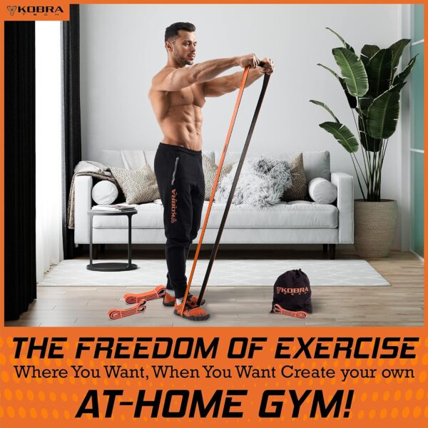 Durable Resistance and Pull Up Bands | Comprehensive Workout Bands Set with Included Door Anchor | Ideal for Muscle Training, Physiotherapy, and Body Shaping | Men's and Women's Ultimate Fitness Tool - Image 5