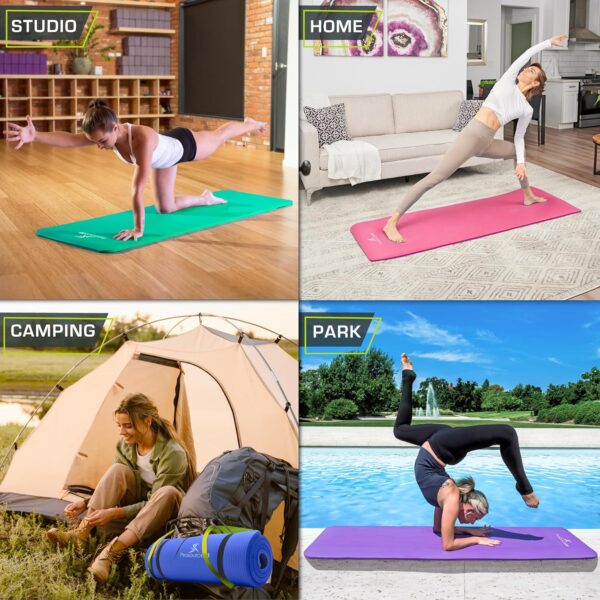 ProsourceFit Extra Thick Yoga and Pilates Mat ½” (13mm), 71-inch Long High Density Exercise Mat with Comfort Foam and Carrying Strap - Image 4