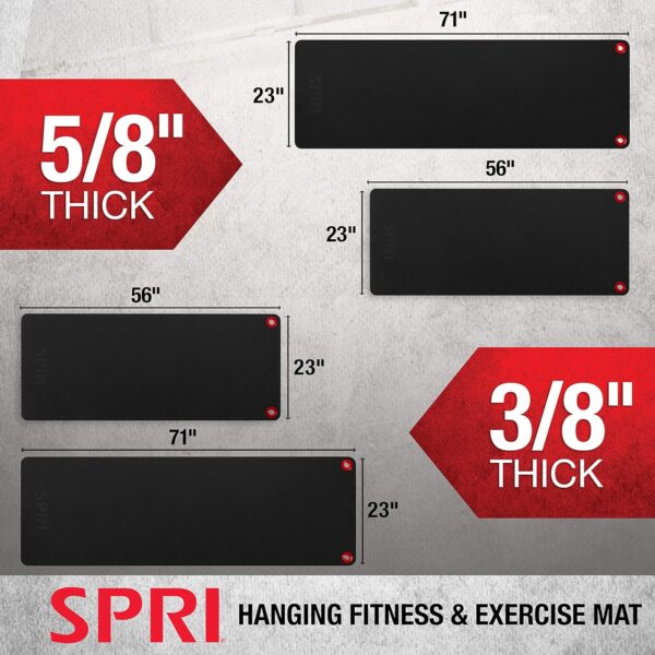 SPRI Hanging Exercise Mat, Fitness & Yoga Mat for Group Fitness Classes, Commercial Grade Quality with Reinforced Holes - Image 4