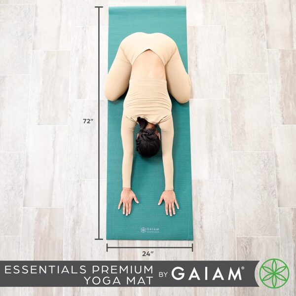 Gaiam Essentials Premium Yoga Mat with Yoga Mat Carrier Sling (72"L x 24"W x 1/4 Inch Thick) - Image 6