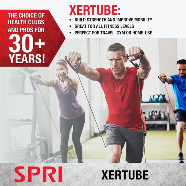 SPRI Xertube Resistance Bands with Handles – All Exercise Cords Sold Separately with Home Gym Workout Fitness Door Anchor Attachment Option - Image 3