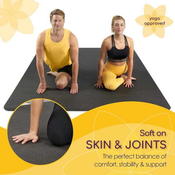 Large Yoga Mat 6'x4'x8mm Extra Thick, Durable, Eco-Friendly, Non-Slip & Odorless Barefoot Exercise and Premium Fitness Home Gym Flooring Mat by ActiveGear - Image 4