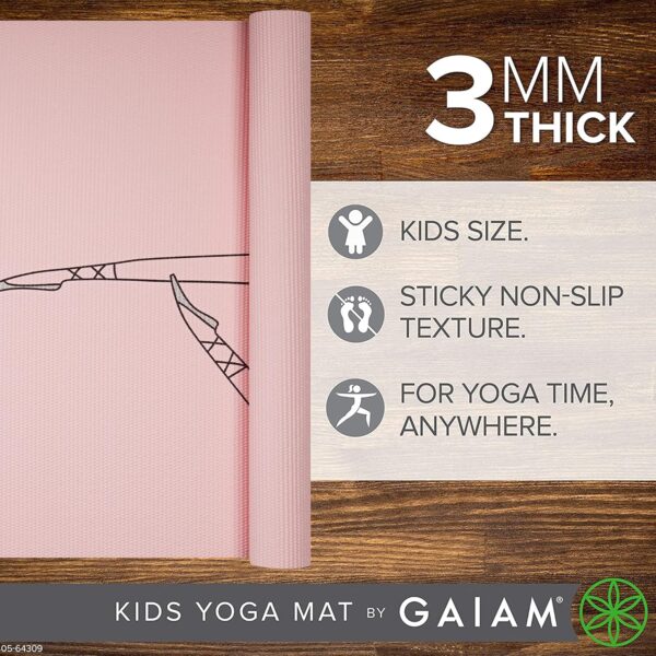 Gaiam Kids Yoga Mat Exercise Mat, Yoga for Kids with Fun Prints - Playtime for Babies, Active & Calm Toddlers and Young Children (60" L x 24" W x 3mm Thick) - Image 2