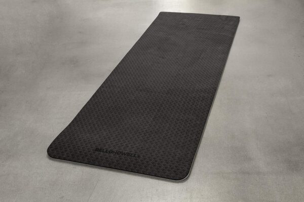 Bell & Howell Extra Thick TPE Yoga Mat, 72”L x 24”W x ½ Inch Thickness, Slip Resistant Technology, High Density, Strap Included, Black/Gray - Image 5