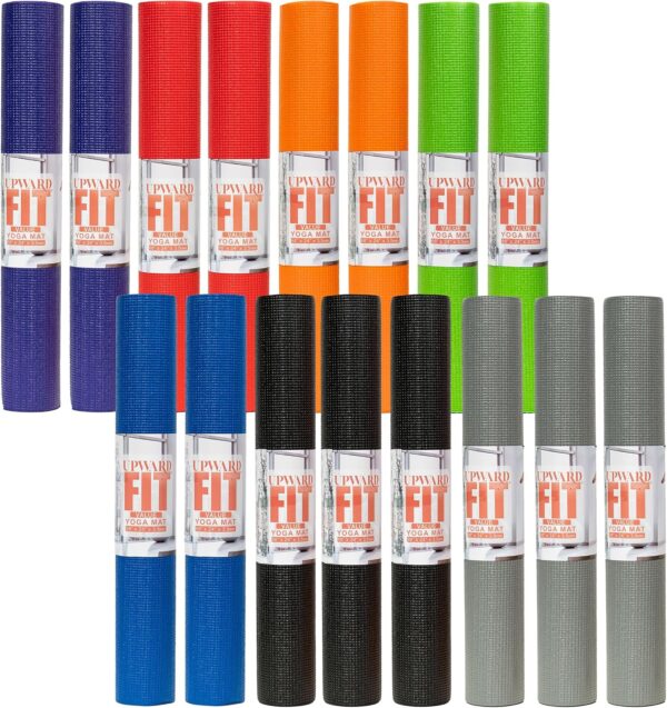 16-Pack Value Yoga Mat, 68" x 24" Non Slip Exercise Mat, 3.5mm Thick Gym Mat, Bulk Non Toxic Yoga Mats for Schools and Studios