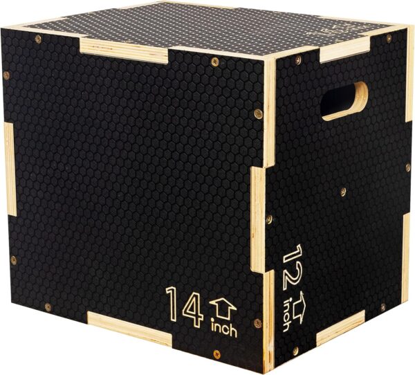 3 in 1 Non-Slip Wooden Plyo Box Plyometric Box Jumping Exercise, Multiple Sizes