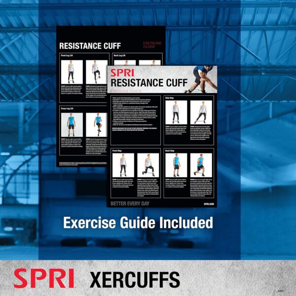 SPRI Xercuff Leg Resistance Band Exercise Cord with Non-Slip Padded Ankle Cuffs (All Bands Sold Separately) Portable for the Gym or At Home Workout Equipment - Image 5