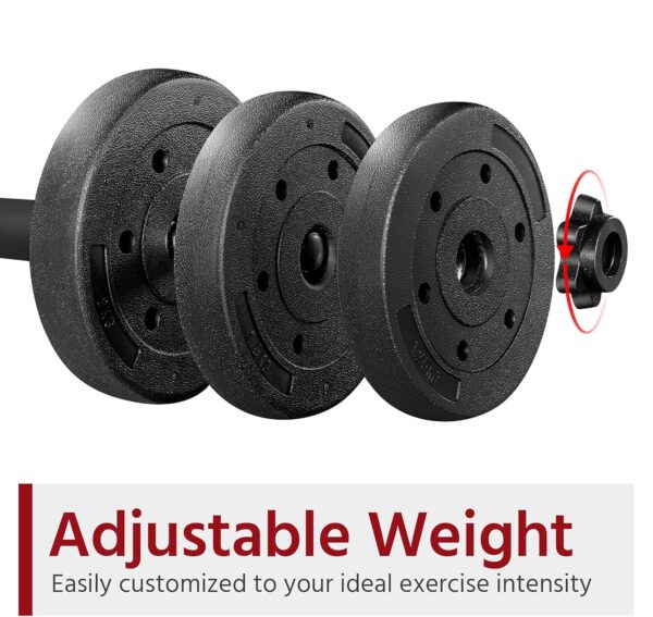 Yaheetech Adjustable Dumbbells Weight Set Dumbbell Weights Exercise & Fitness Equipment w/ 4 Spinlock Collars for Women & Men Home Gym Strength Training - Image 5