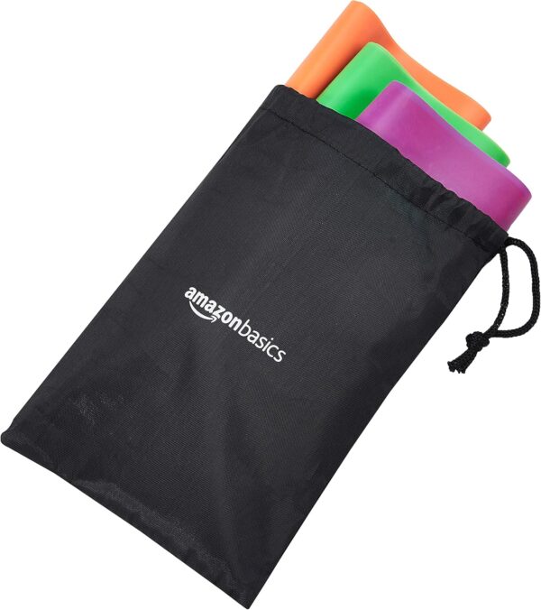 Amazon Basics Resistance Bands, Set of 3, Orange/Green/Pink - Image 4
