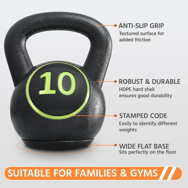 Yaheetech Kettlebell Sets 4 Piece Strength Training KettleBells Weight Set 5lb, 10lb, 15lb, 20lb Kettle Bell for Women & Men for Full Body Workout & Exercise Fitness - Image 6