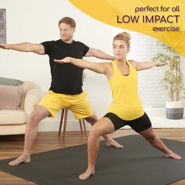 Large Yoga Mat 6'x4'x8mm Extra Thick, Durable, Eco-Friendly, Non-Slip & Odorless Barefoot Exercise and Premium Fitness Home Gym Flooring Mat by ActiveGear - Image 3