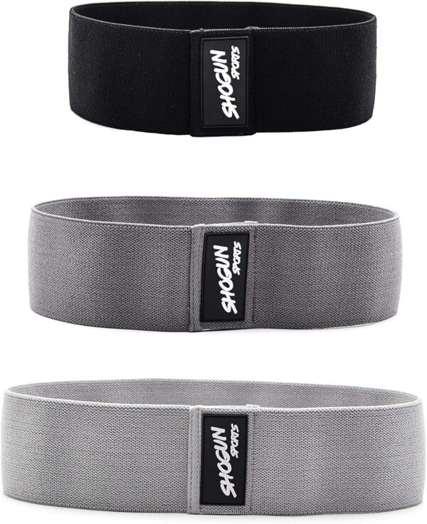 Hip Resistance Bands. Set of 3 Fabric Hip Bands for Glute Activation, Booty Exercises and Resistance Training. Fabric Resistance Bands for Legs and Butt with Carry Bag Included.