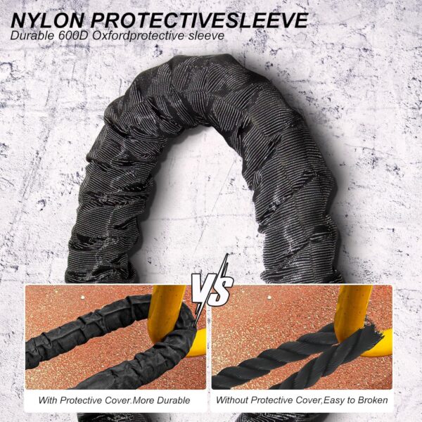 Battle Rope Battle Ropes for Exercise Workout Rope Exercise Rope Battle Ropes for Home Gym Heavy Ropes for Exercise Training Ropes for Working Out Weighted Workout Rope Exercise Workout Equipment - Image 2