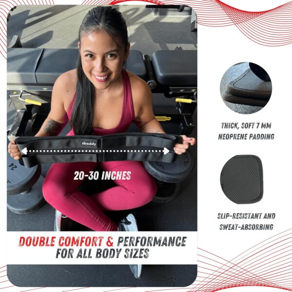 Hip Thrust Belt For Dumbbells Heavy, Kettlebells, Plates, Hip Thrust Band for Women/Men, Double Hook & Loop Booty Builder, Glute Workout Equipment for All Shapes, Use at Home/Gym - Image 7