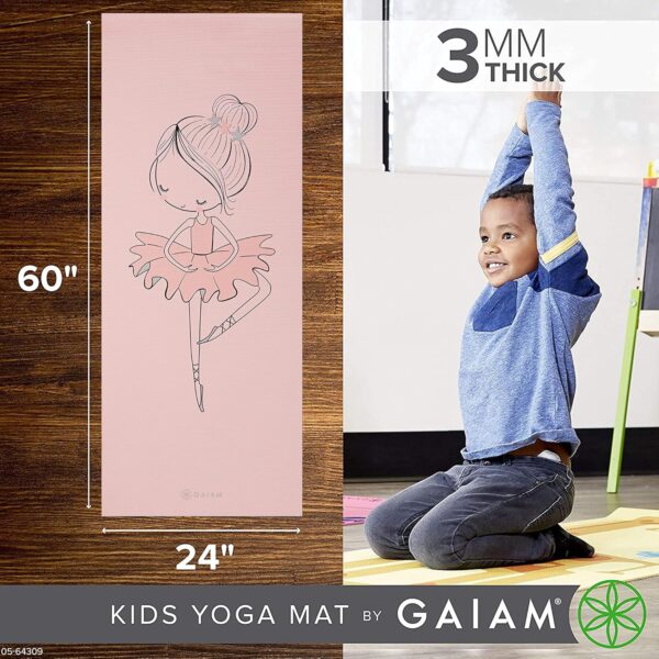 Gaiam Kids Yoga Mat Exercise Mat, Yoga for Kids with Fun Prints - Playtime for Babies, Active & Calm Toddlers and Young Children (60" L x 24" W x 3mm Thick) - Image 3