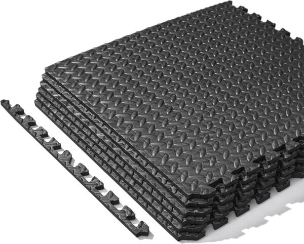 Sunny Health & Fitness Non-Slip Home Gym Mat – Workout Floor Protection Foam Pad for Treadmill, Bike, Elliptical, Yoga and Exercise Equipment – Available in Multiple Size Options - Image 2