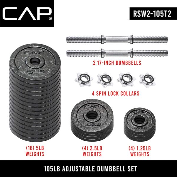 CAP Barbell Adjustable Dumbbell Weight Set | Multiple Options - Image 5