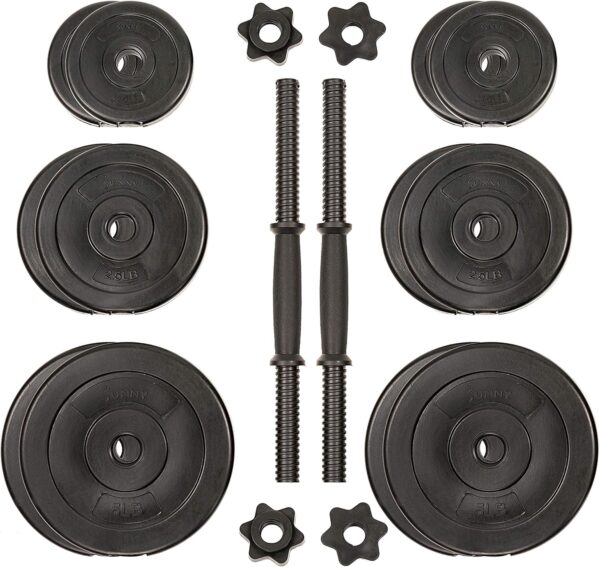 Sunny Health & Fitness Exercise Vinyl 40 Lb Dumbbell Set Hand Weights for Strength Training, Weight Loss, Workout Bench, Gym Equipment, and Home Workouts - Image 6